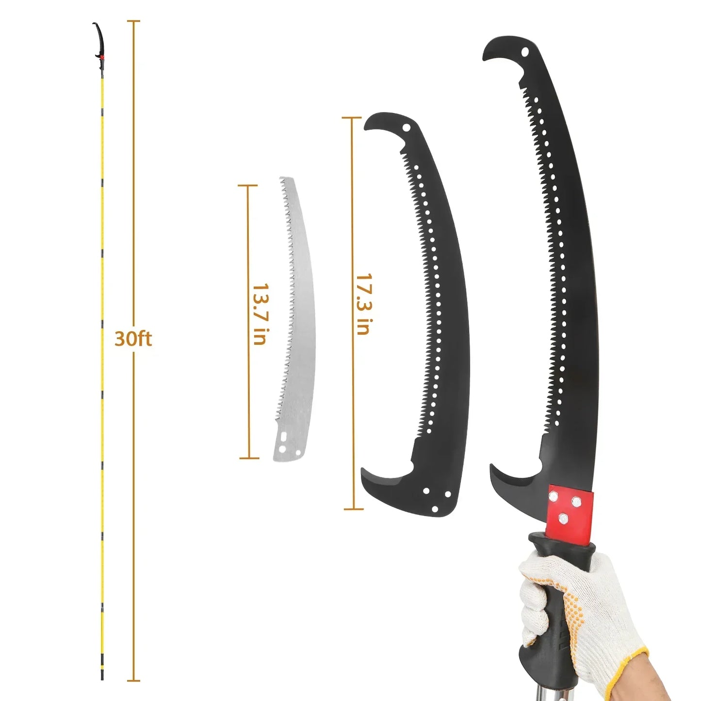 Telescopic Tree Pole Pruner 30 Feet Gardeners Lopper Tool
