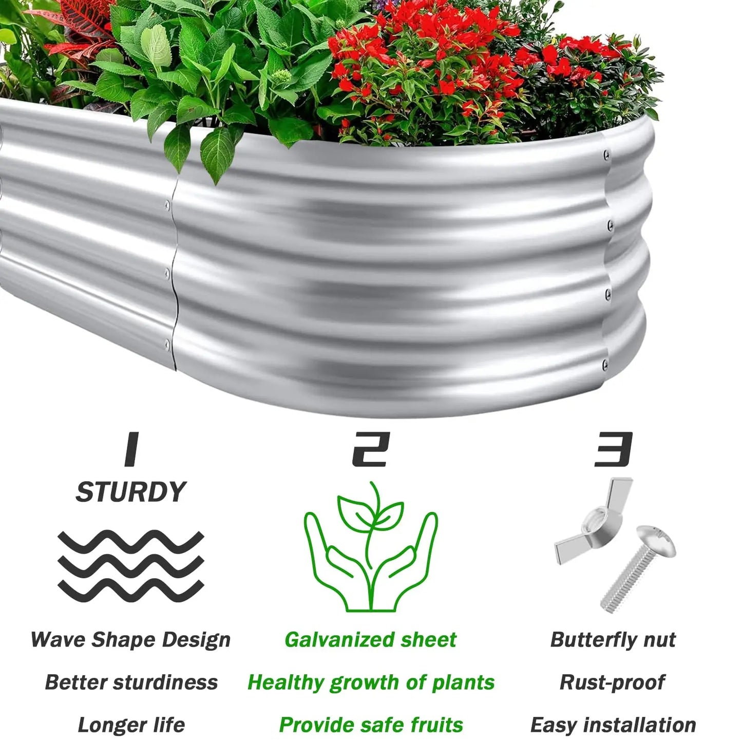 Choice Galvanized Raised Garden Bed Kit Planter Box
