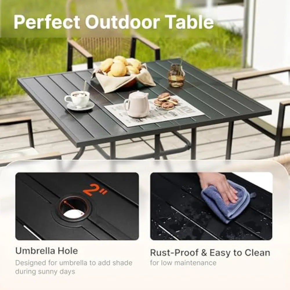Angduo Outdoor Patio Dining Set 5 Piece Rattan Cushioned