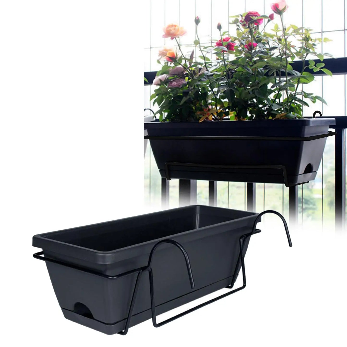 Homyl Hanging Planter For Balcony Railing Garden Window Box