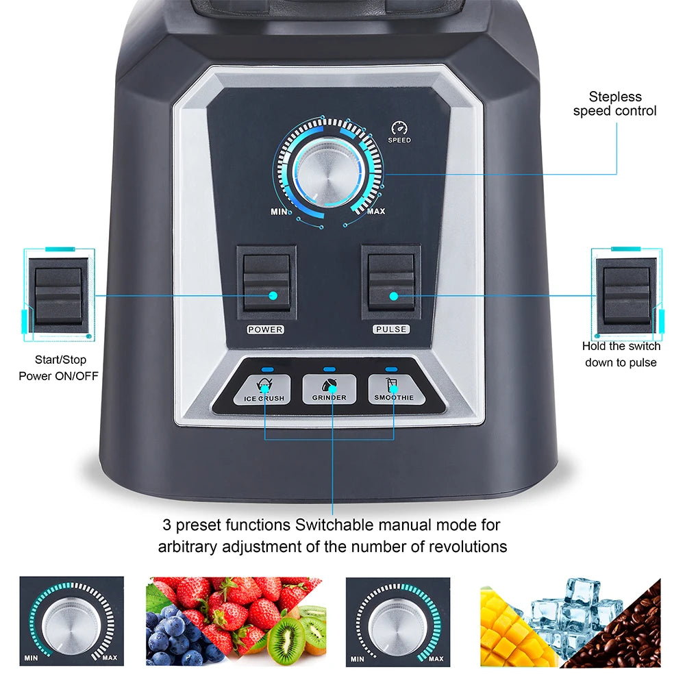 Biolomix Smoothie Blender Auto Program BPA Free 2L Home