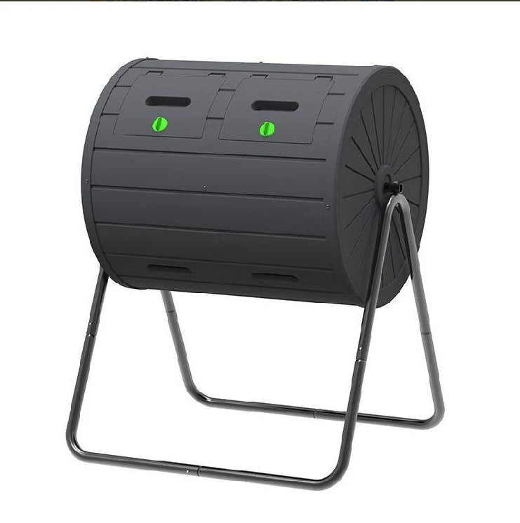Origin Roller Compost Bin Outdoor Dual Chamber Tumbling