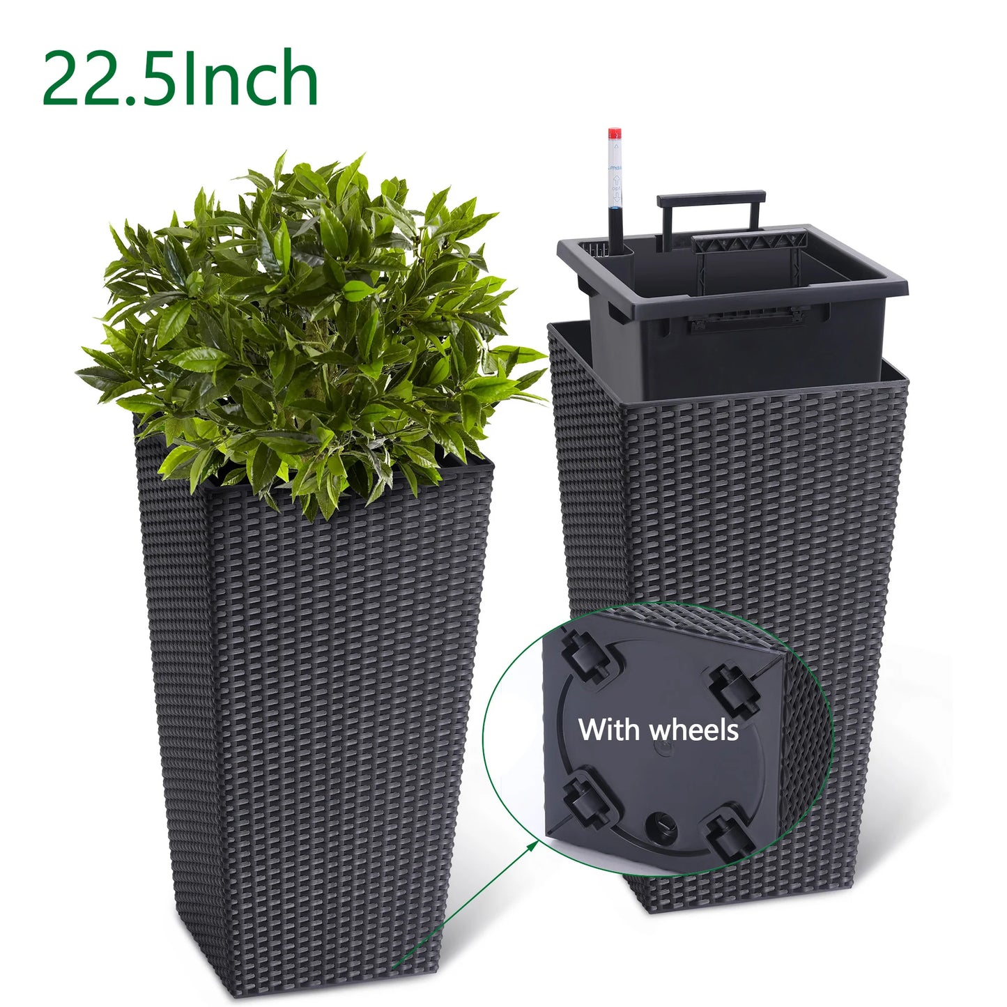 Twister CK Outdoor Planters 16 Inch 2 Pack Water Gauge Tray
