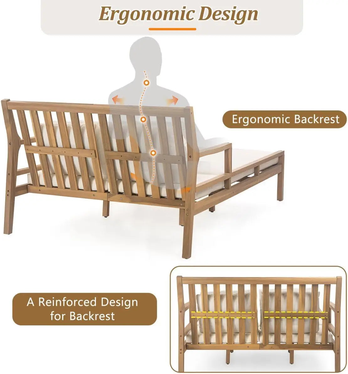 Filling Outdoor Daybed With Pillows Curved Armrests