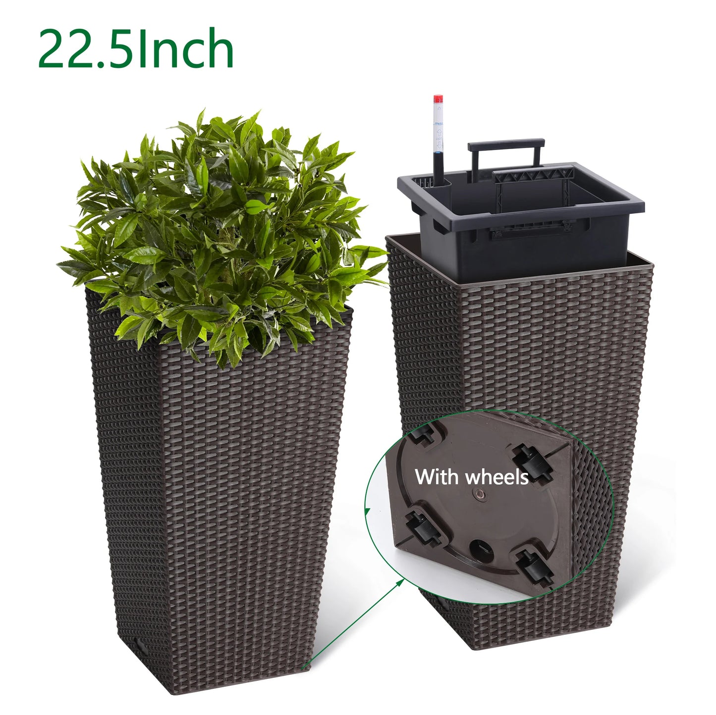 Twister CK Outdoor Planters 16 Inch 2 Pack Water Gauge Tray
