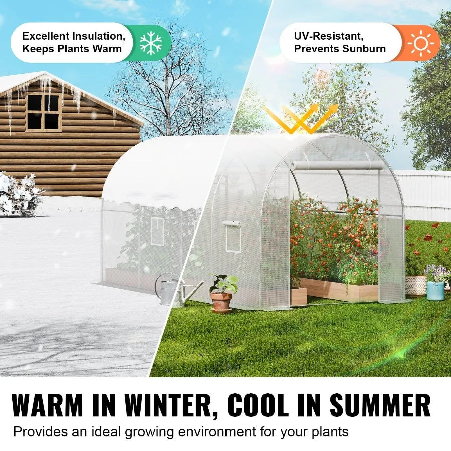 Walkin Tunnel Greenhouse Hign Galvanized Frame Gardeners