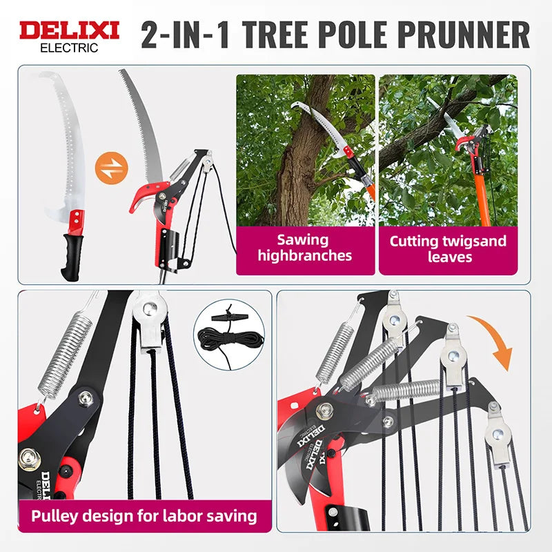 Delixi Electric 2in1 Telescopic Pruning Saw for Gardeners