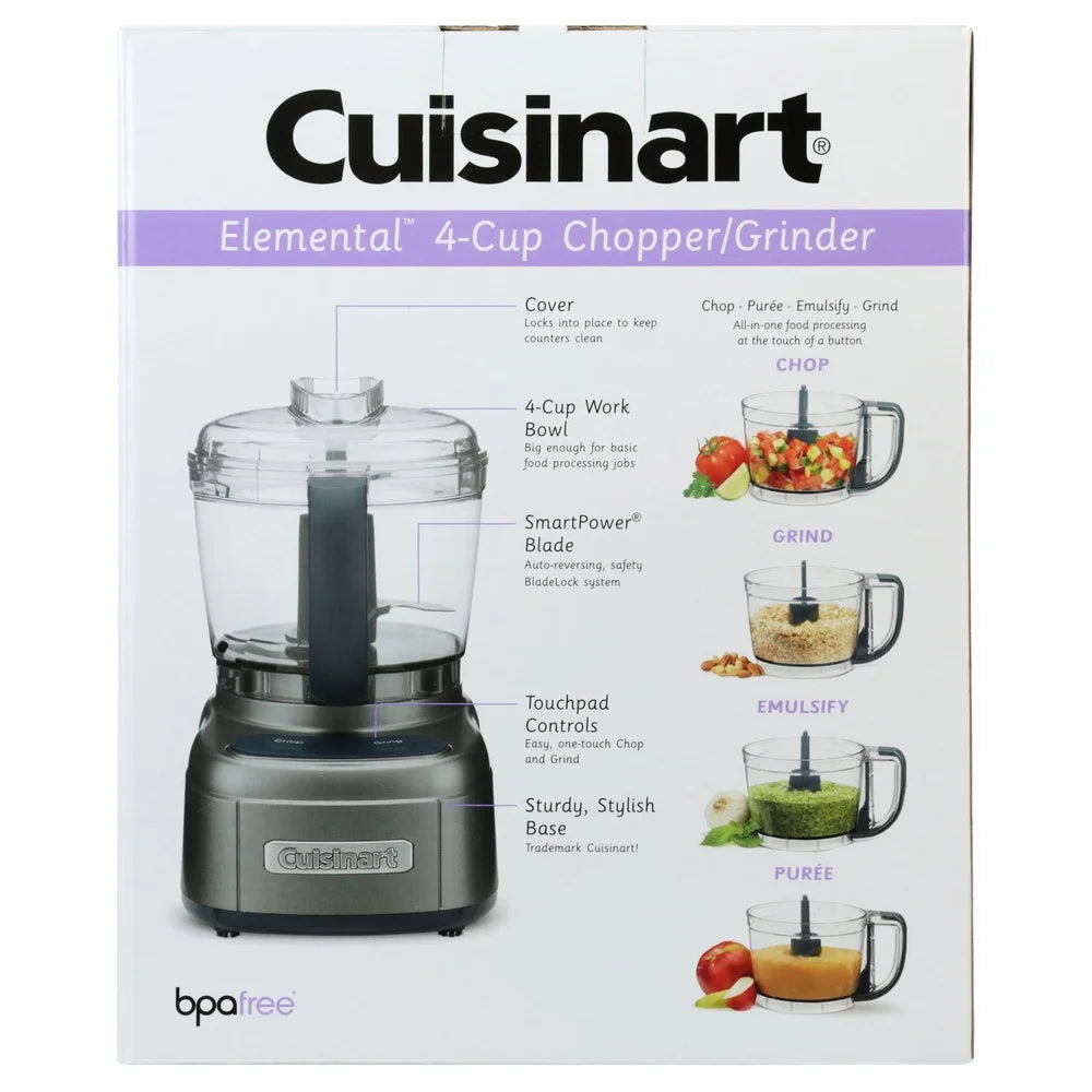 XMSJ 4 Cup Food Processor With SmartPower Blade Auto Reverse