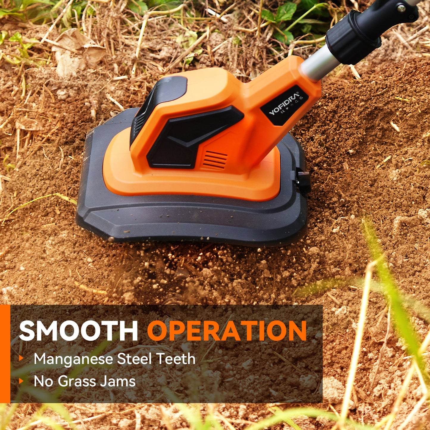 YOFIDRA Electric Rotary Tiller Cultivator Cordless Lawn Mower Rototiller Soil Cultivation Garden Tool For Makita 21V Battery Pin