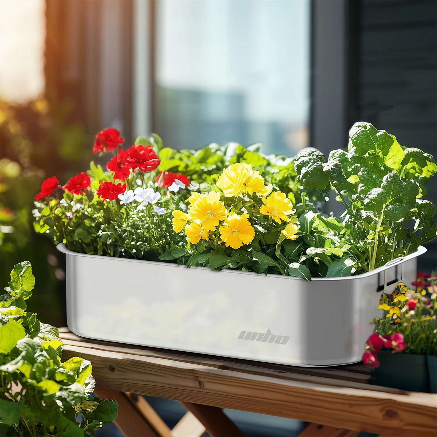 Stainless Steel Plant Box Decks Set of 3 for Garden