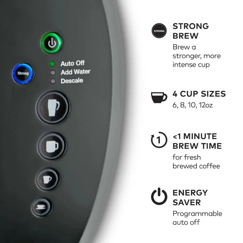 Keurig K Select Home Coffee Maker Black Strength Control