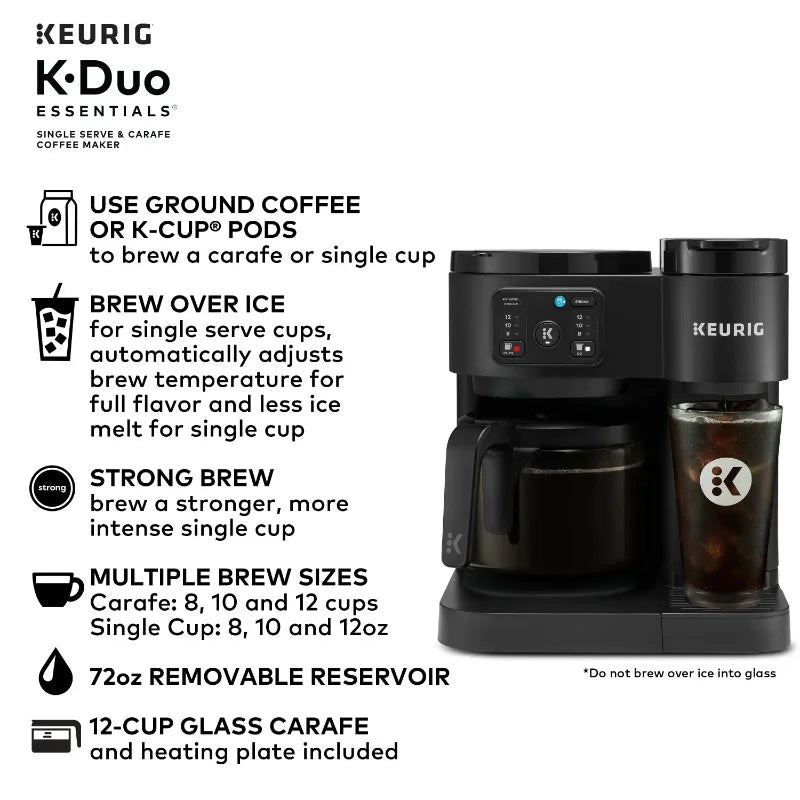 Keurig K-Duo Essentials Coffee Maker Hot Iced Carafe Home