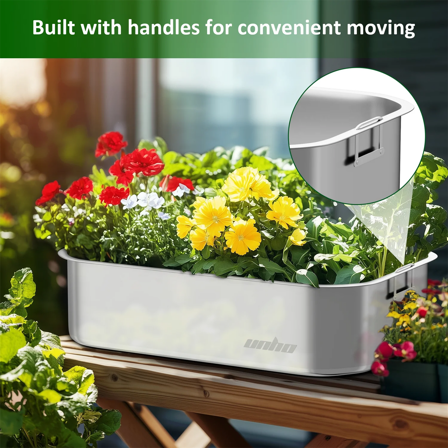 Stainless Steel Plant Box Decks Set of 3 for Garden