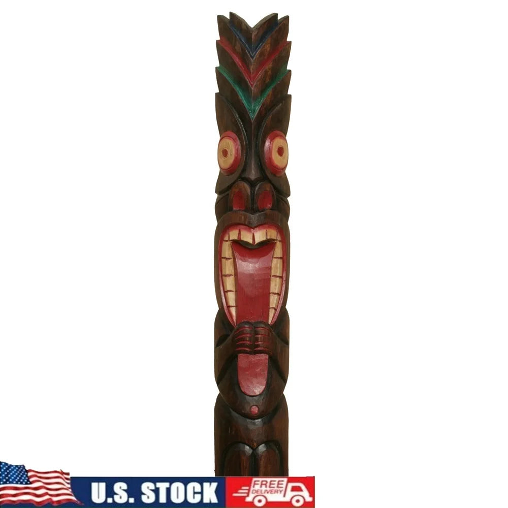 XMSJH 40 Inch Tiki Mask Statue Backyard Weatherproof Decor