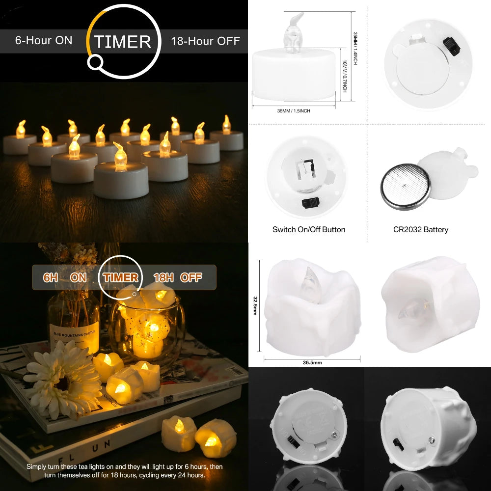 Choice Flameless LED Tea Lights With Timer Pack For Home