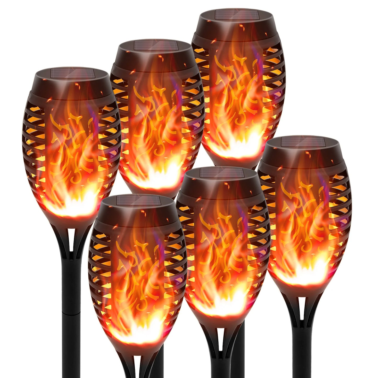 Solar Torch Lights With Flickering Flame For Garden Path