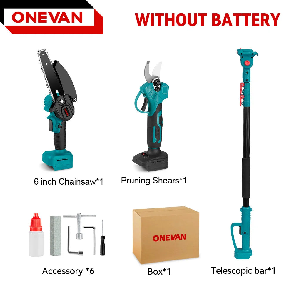 ONEVAN 3500W 2in1 Brushless Chainsaw Pruning Tool Gardeners