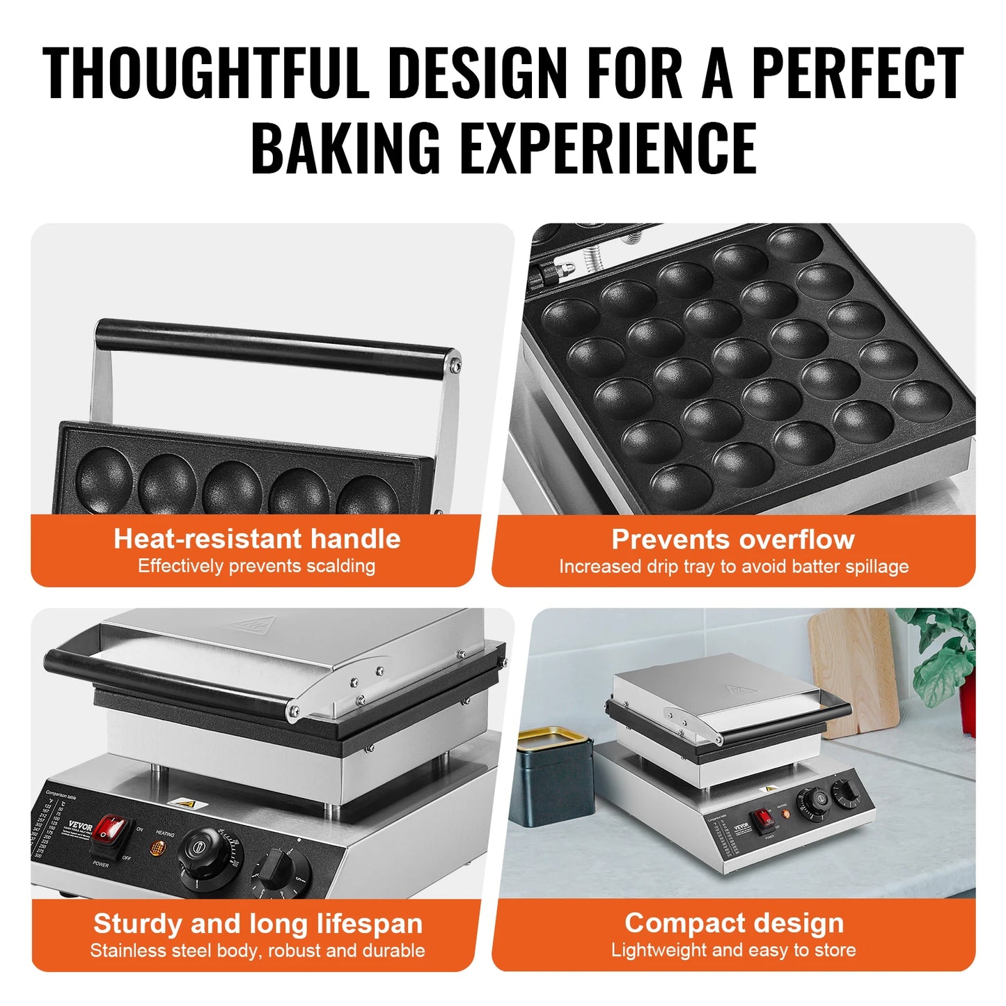 SucceBuy Electric Waffle Maker 25Pcs Mini Dorayaki Home Use