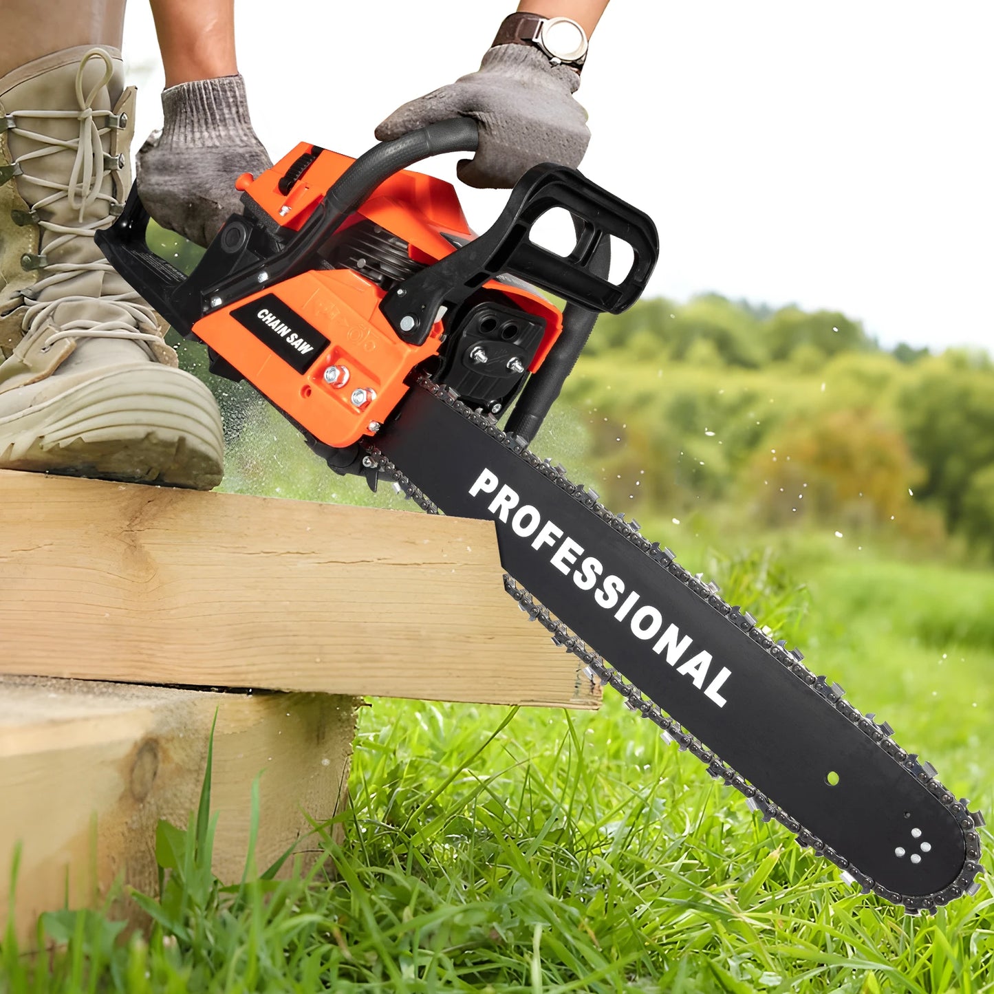 58cc 2-Stroke Chainsaw High Power For Logging Professionals