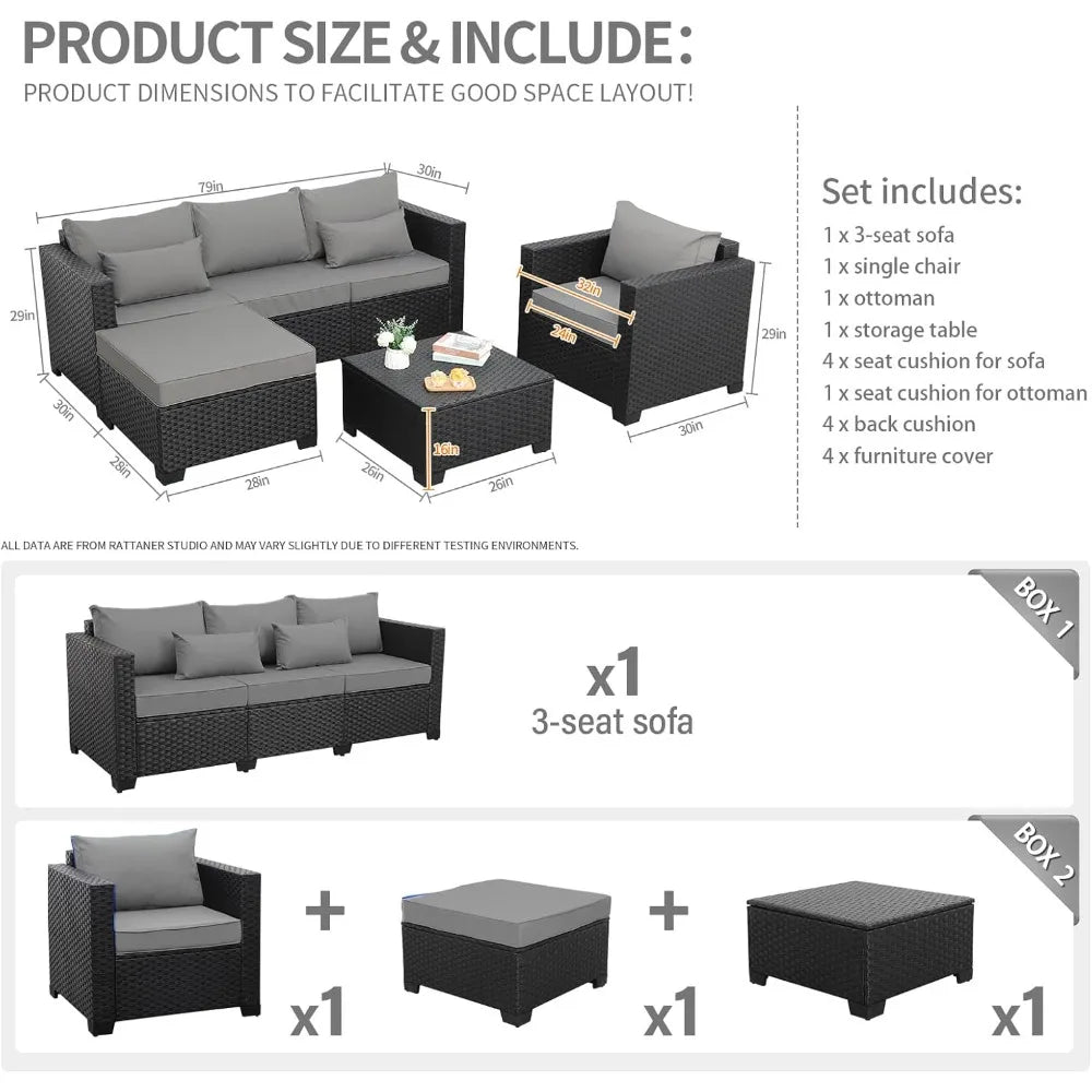 General Use Outdoor Garden Furniture Set 4 Piece Patio