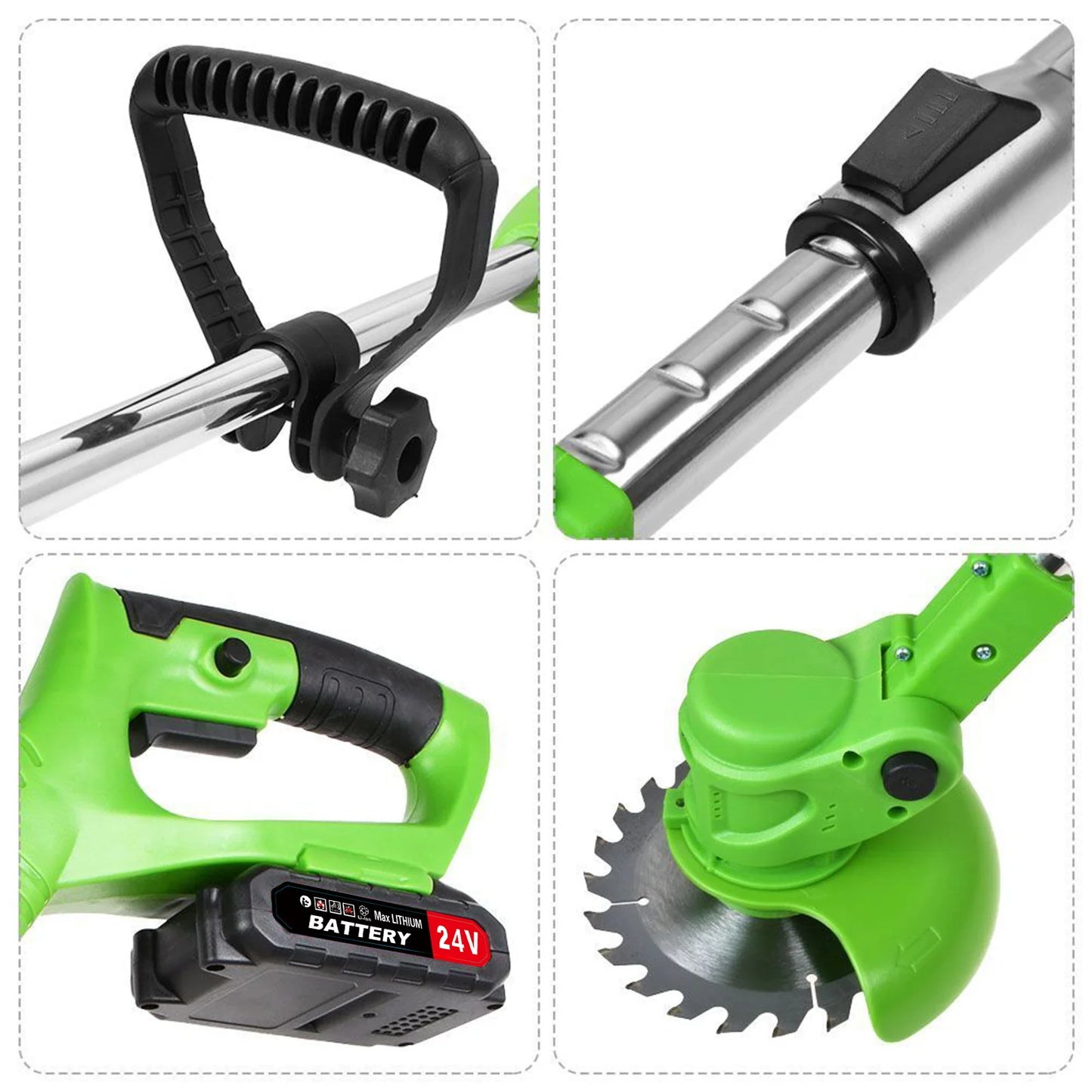Cordless Weed Trimmer 2-In-1 Electric Brush Cutter For Yard