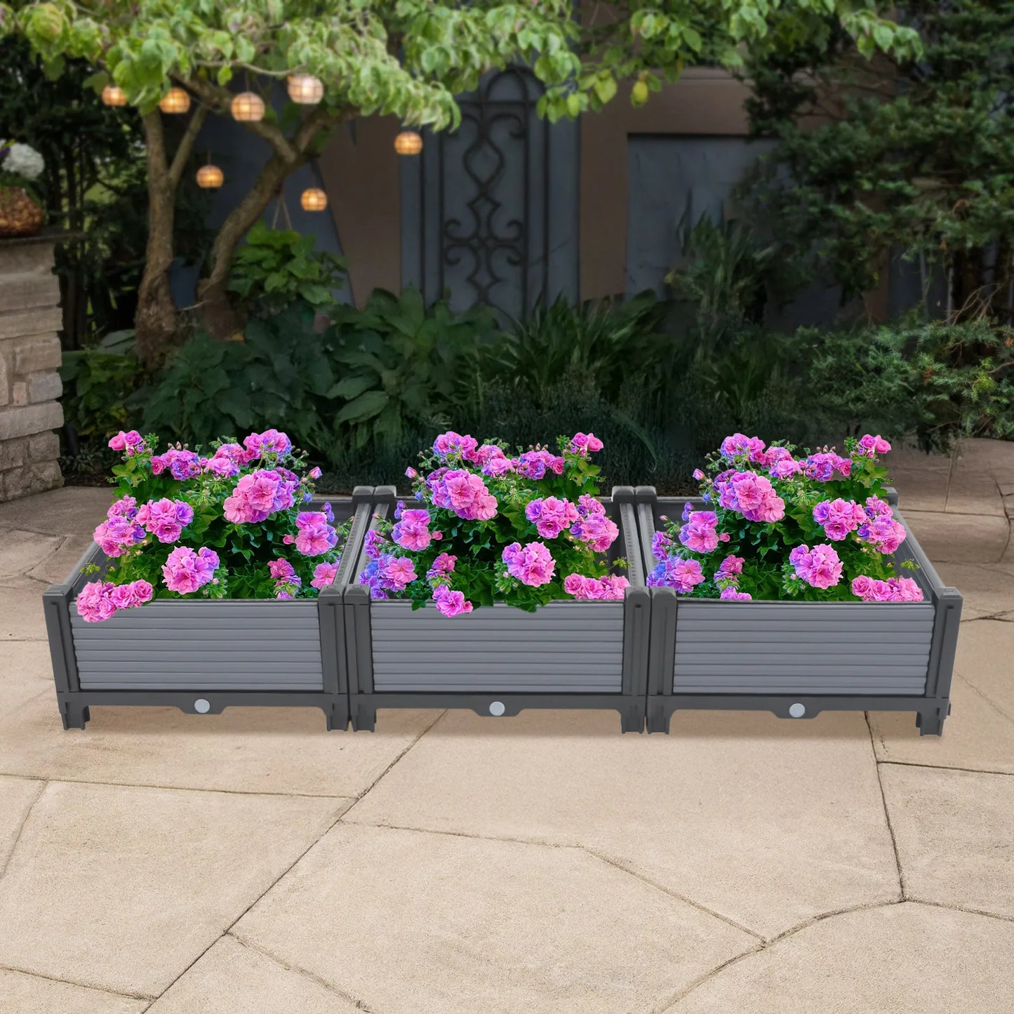 Plastic Planter Box Raised Garden Bed With Reinforced Rods