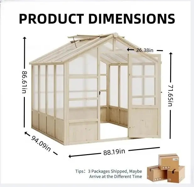HiMISSH Heavy Duty Cedar Greenhouse With Poly Panels