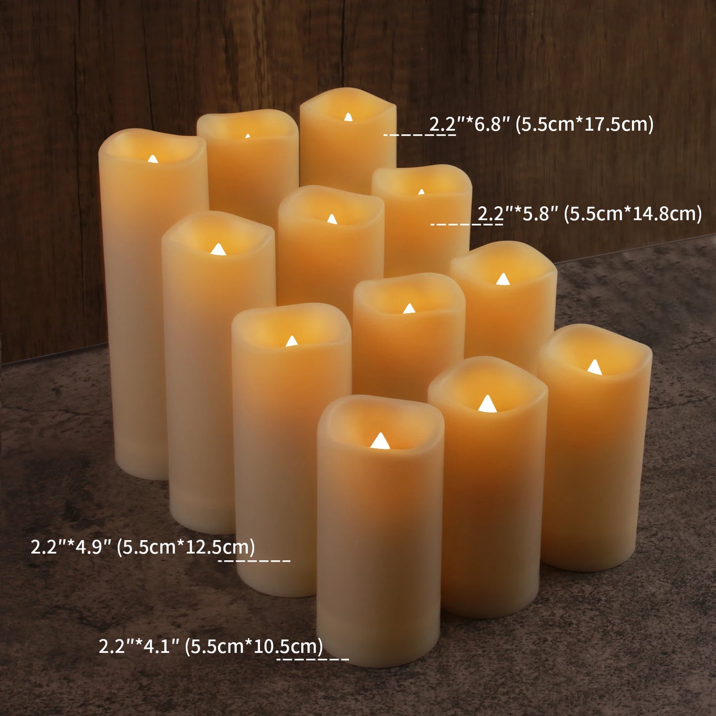 Hign-concerned Flameless LED Candles 12Pcs Remote Wedding