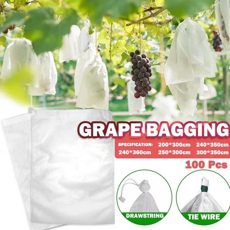 Choice Grape Protect Bags Drawstring Mesh For Gardeners