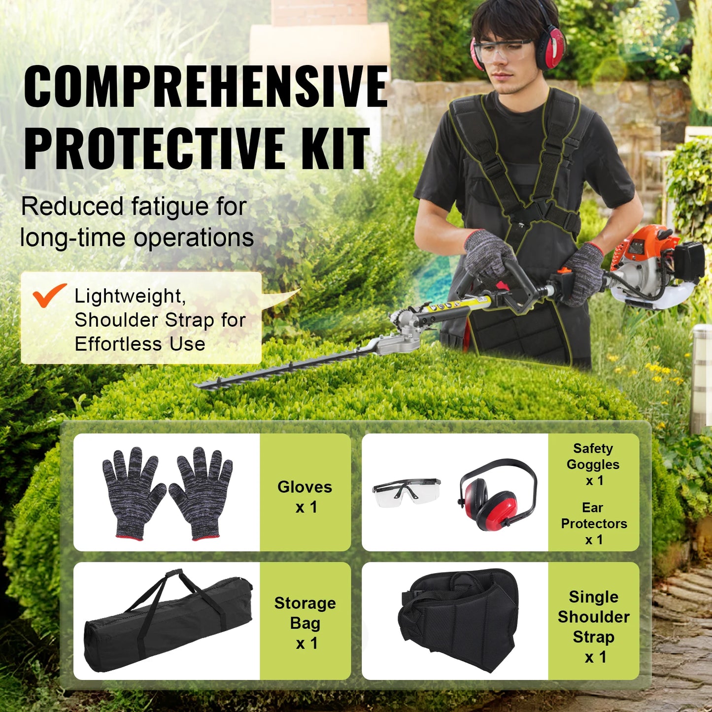 SucceBuy 26cc 5in1 Gas Hedge Trimmer Edger Pole Saw DIY