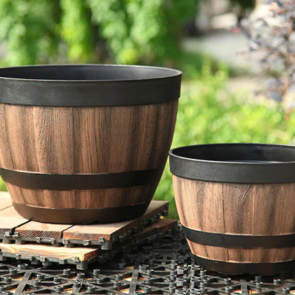 Choice Whiskey Barrel Planter Large Capacity Garden