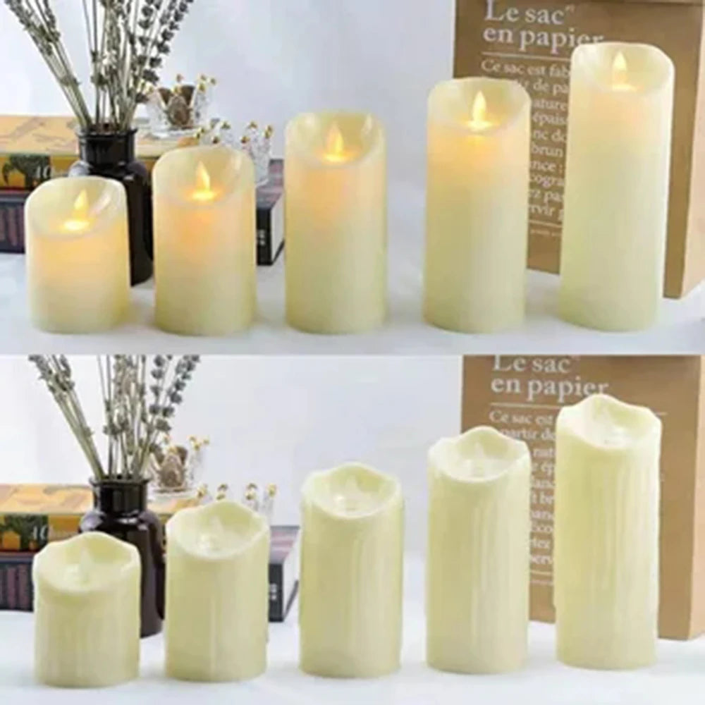 3Pc LED Flameless Candles With Remote For Christmas Party