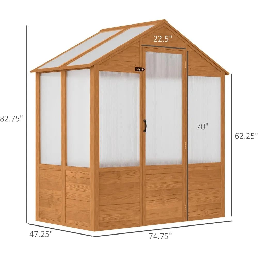Walk In Polycarbonate Greenhouse Kit With Lockable Door
