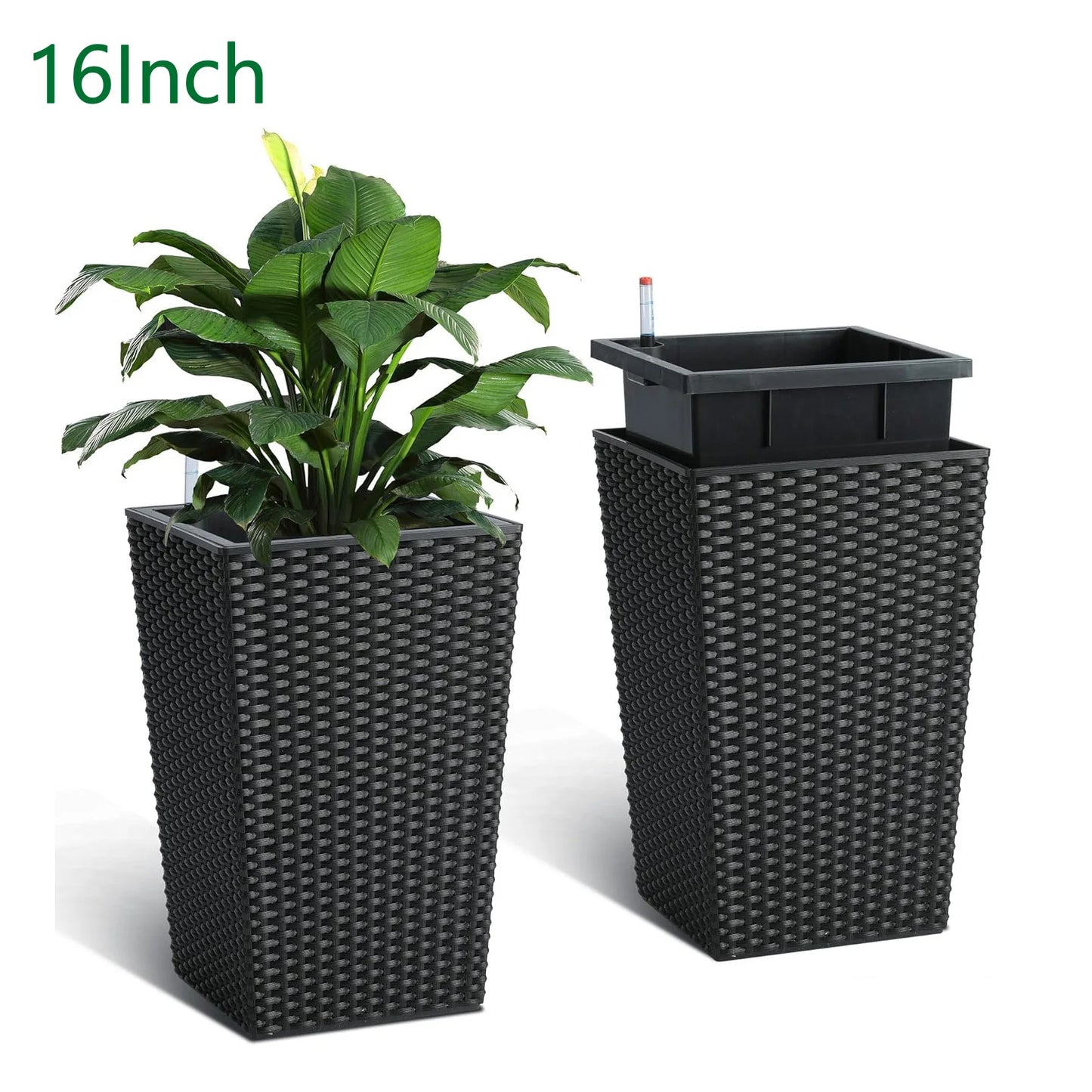 Twister CK Outdoor Planters 16 Inch 2 Pack Water Gauge Tray