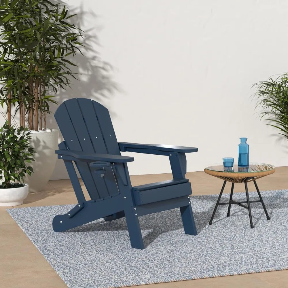 Angduo Folding Adirondack Chairs Set of 2 With Cup Holder
