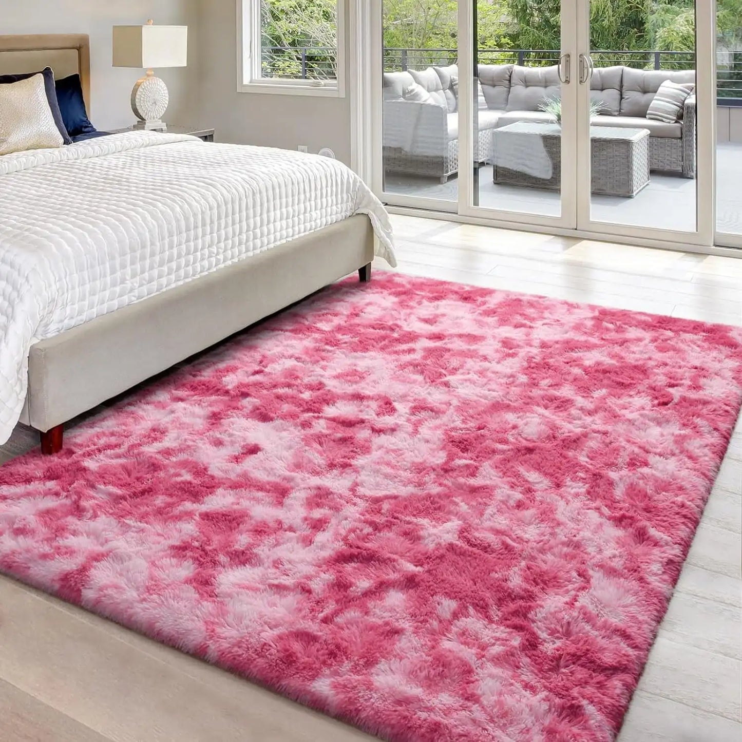 LOCHAS Tie Dye Plush Velvet Rug For Living Room Decor