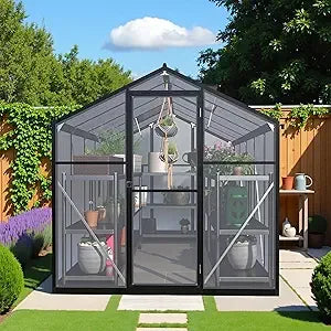 8Ft X 6Ft Quick Setup Greenhouse For Gardeners Roof Vents