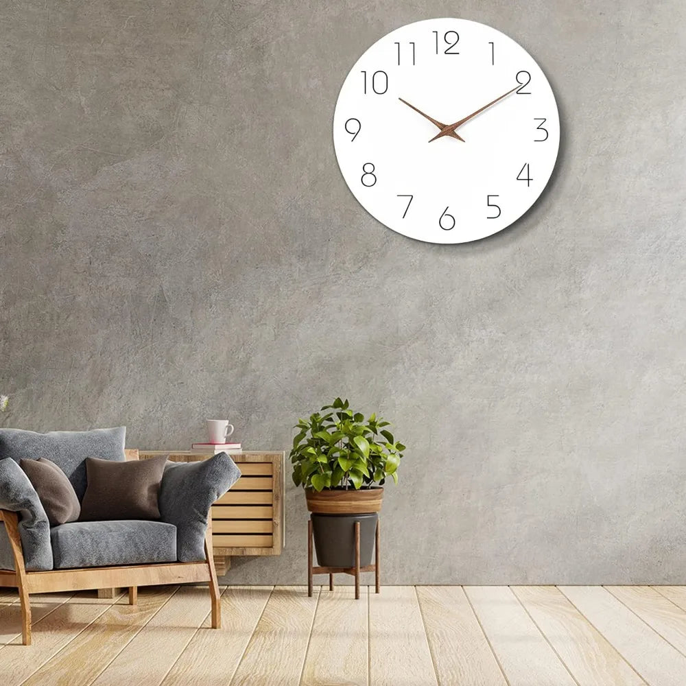 Choice Silent Wood Wall Clock Minimalist Battery Operated
