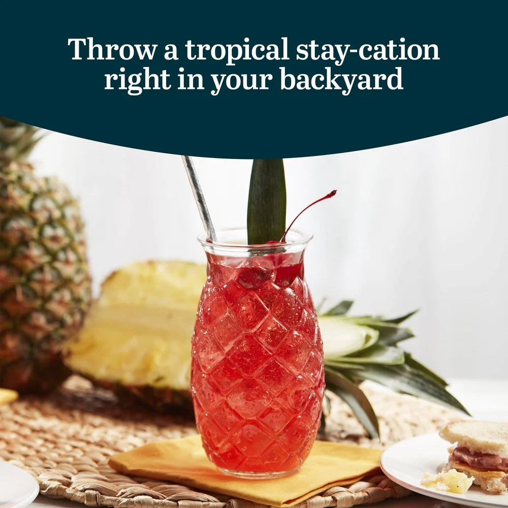 XMSJ Pineapple Tiki Glasses 4 Lead Free Eco Party Sets