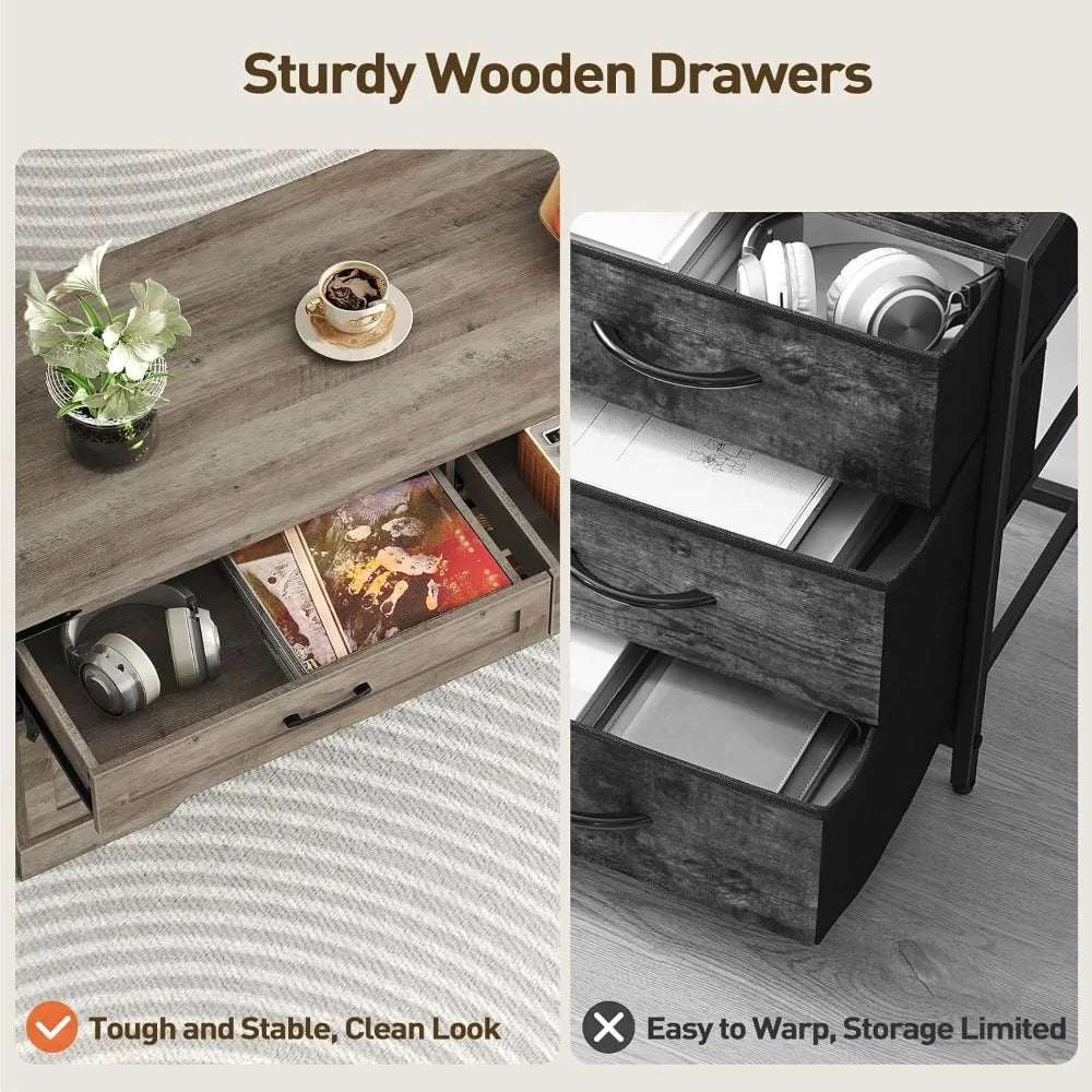 Farmhouse Coffee Table With Storage And Sliding Barn Doors