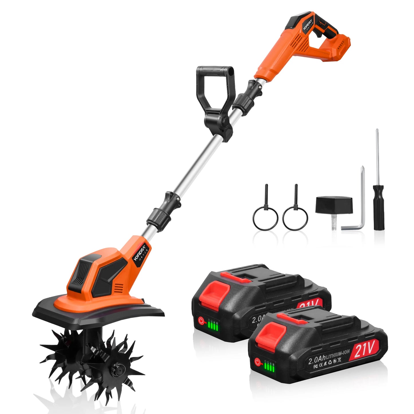 YOFIDRA Electric Rotary Tiller Cultivator Cordless Lawn Mower Rototiller Soil Cultivation Garden Tool For Makita 21V Battery Pin