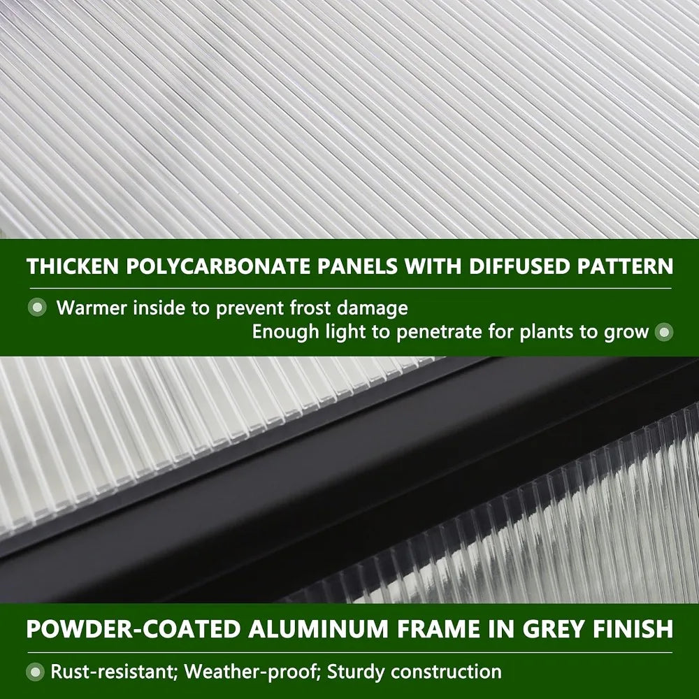 Backy Polycarbonate Aluminum Greenhouse With Vents
