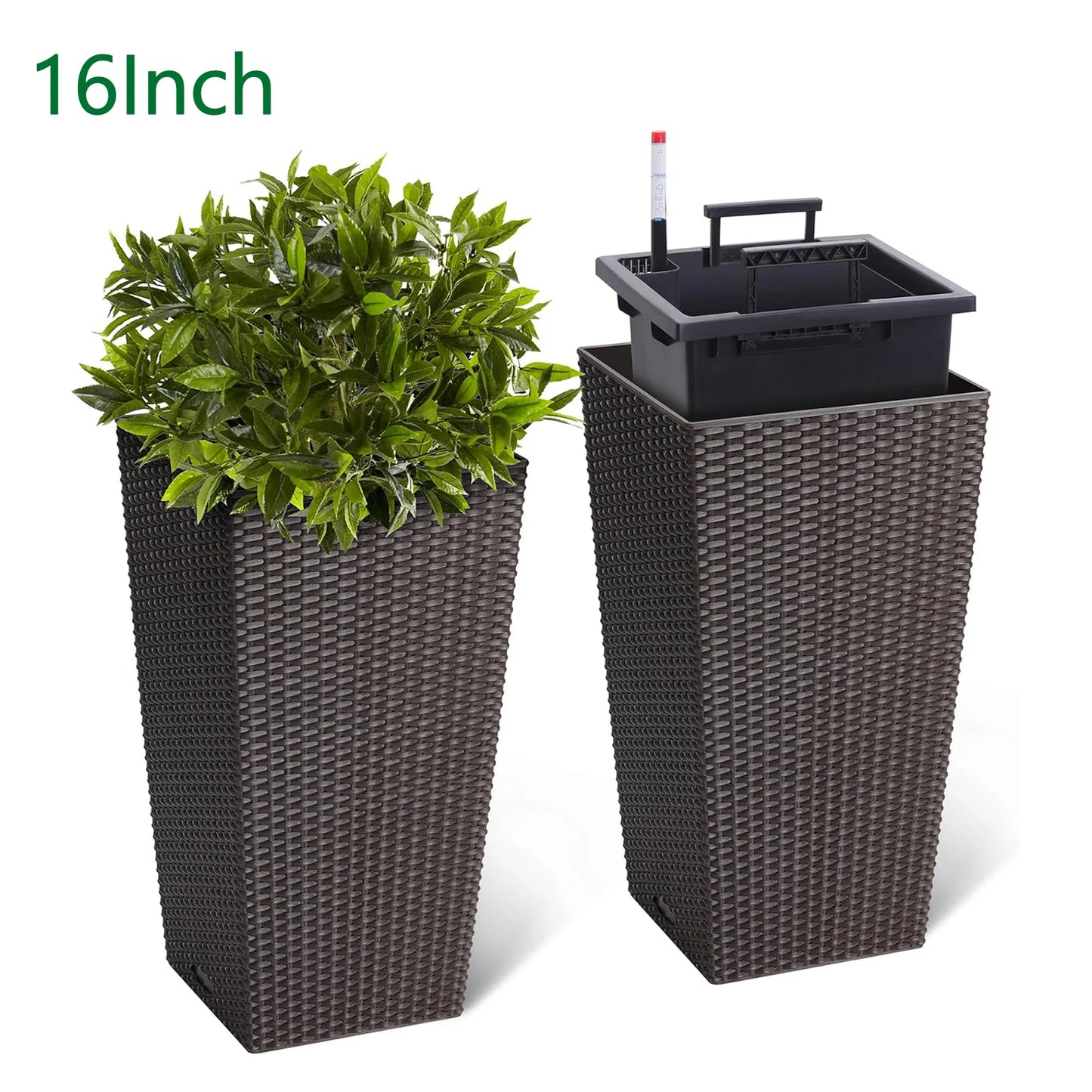 Twister CK Outdoor Planters 16 Inch 2 Pack Water Gauge Tray