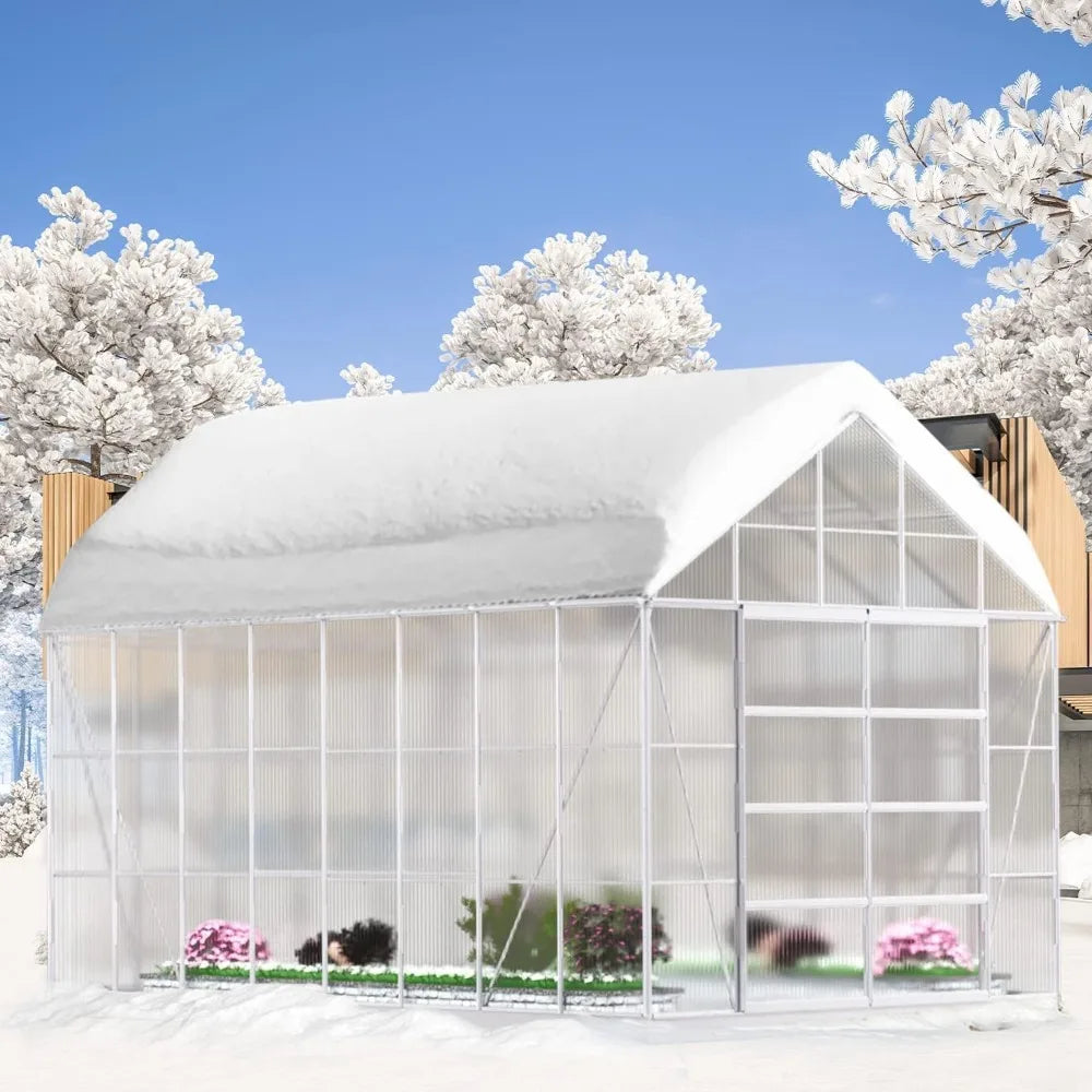 Cover Aluminum Polycarbonate Greenhouse With Roof Vent