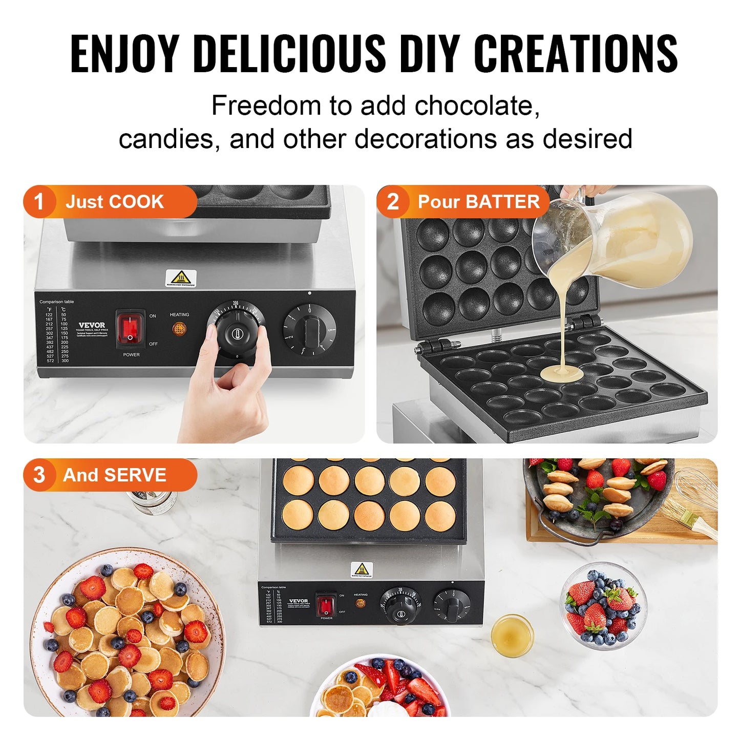 SucceBuy Electric Waffle Maker 25Pcs Mini Dorayaki Home Use