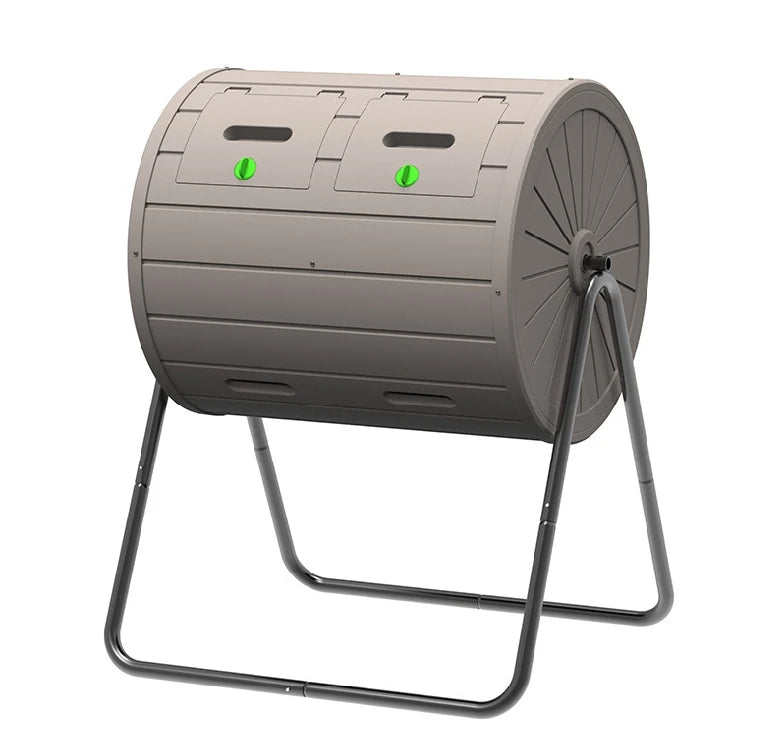 Origin Roller Compost Bin Outdoor Dual Chamber Tumbling