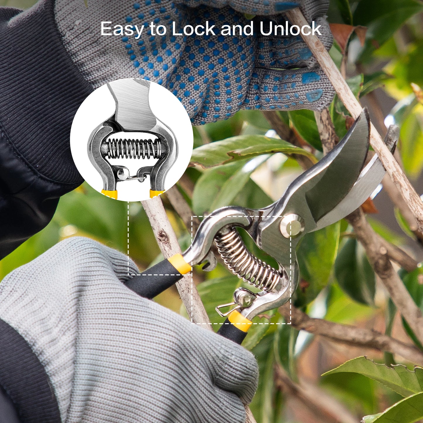 Deli 8In Heavy Duty Pruning Shears Gardeners Metal Handle