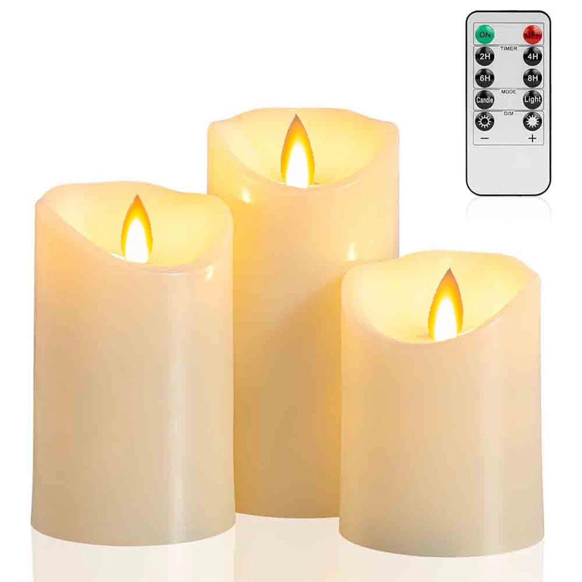 3Pc LED Flameless Candles With Remote For Christmas Party