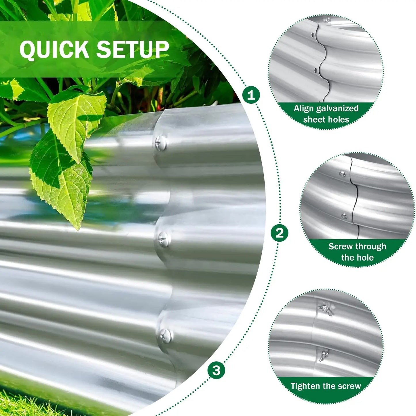 Choice Galvanized Raised Garden Bed Kit Planter Box