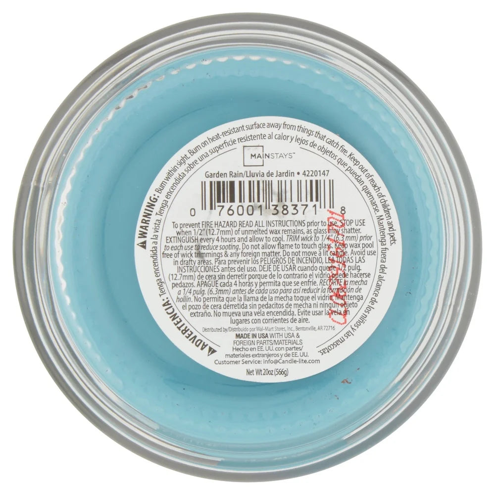 XMSJ Garden Rain Scented Candle Glass Jar Home Decor